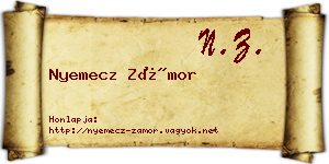 Nyemecz Zámor névjegykártya